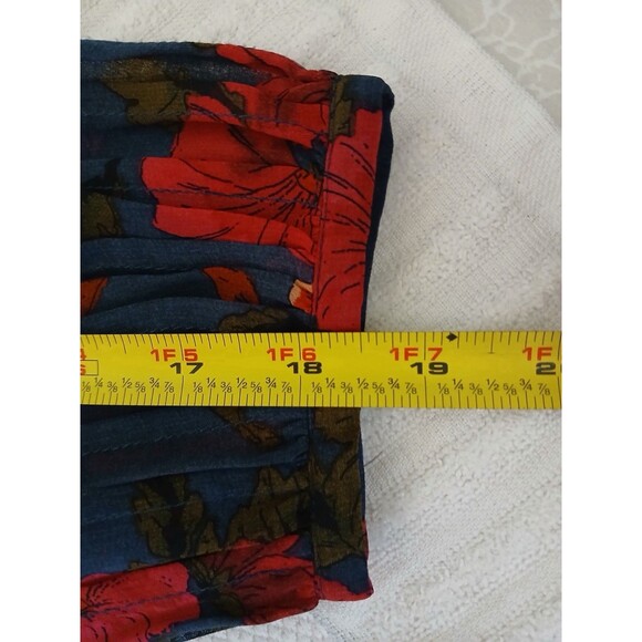 Daniel Rainn XS Boho Floral Tunic Blouse Tie Neck Long Sleeve - Picture 13 of 15